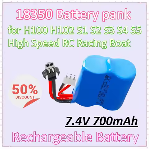 18350 7.4V 700mAh Battery for H100/102 S1/2/3/4/5 High Speed RC Racing Boat SM2P/SM-4P/JST/EL-2P/SM-