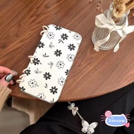 Cute Flowers Flip Book Phone Case For Samsung Galaxy S25 S24 S23 Ultra A55 A54 A53 A52 A52S A35 A34 