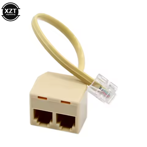 1 Point 2RJ11 Telephone Line Extender Three-Way Adapter Niujiao 1 point 2 Female to Male Telephone C