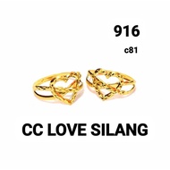 Wing Sing Love Ribbon Cross Ring Budget Pure Gold 916 916 Gold Fashion Budget Love Ribbon Ring V1YE