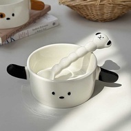 Cute Cartoon Cute Cute Pacha Puppy Double Ear Bowl Breakfast Yogurt Oatmeal Bowl Ceramic Fruit Bowl 