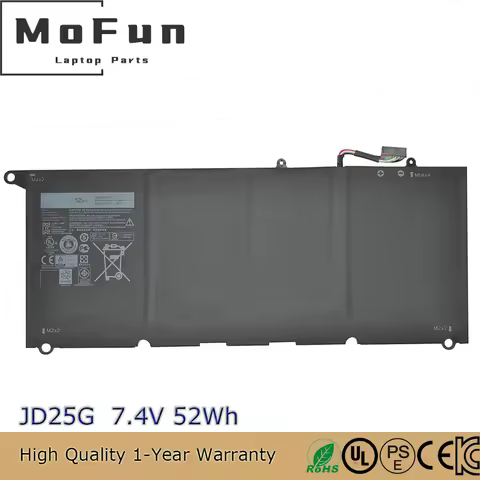 Original JD25G 7.4V 52Wh Laptop Battery for Dell XPS 13 9343 9350 13D-9343 P54G JHXPY 5K9CP