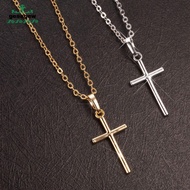 GESAGEW เสน่ห์เสน่ห์ ของขวัญสำหรับเด็ก สไตล์สตรีท เงินสีเงิน Crucifix สีทองทอง เครื่องประดับพระเยซูคริสเตียน สร้อยคอยูนิเซ็กส์ สร้อยคออัลลอยด์ จี้รูปไม้กางเขน