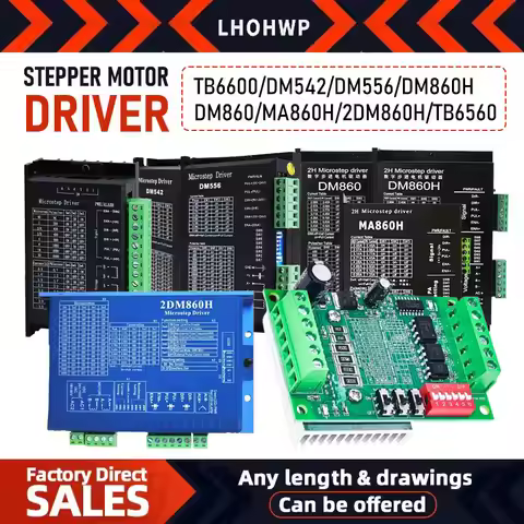 TB6600/DM542/DM556/DM860H/DM860/MA860H/2DM860H/TB6560 Motor Driver Compatible With 42/57/86/110 Step