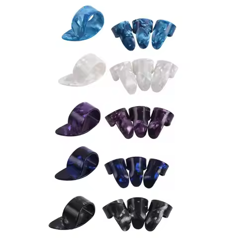 4 Pcs Guitar Finger Picks Fingertip Adjustable Plectrum Thumb Middle Finger for Acoustic Guitar Banj