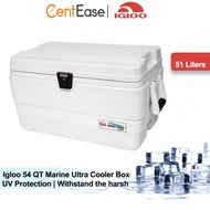 Igloo 54 QT Marine Ultra Cooler Box - UV Protection| Withstand the harsh| White