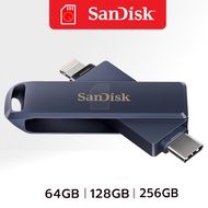 SanDisk iXpand Flash Drive Luxe 64GB 128GB 256GB 2 in 1 Lightning and USB-C (SDIX70N-256G-GN6NE) OTG