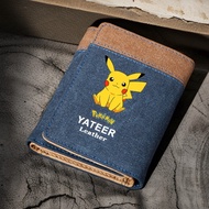 dompet budak lelaki Pokémon Pikachu Wallet Penyesuaian Anime Kartun Pelajar Kanak-kanak Lelaki Syiling Kad Klip Beg Pendek Kanak-kanak
