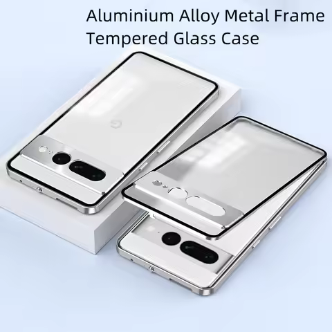 Case For Google Pixel 8 7 Pro Pixel7 Pixel7A 8A Aluminium Alloy Metal Frame Tempered Glass Camera Pr