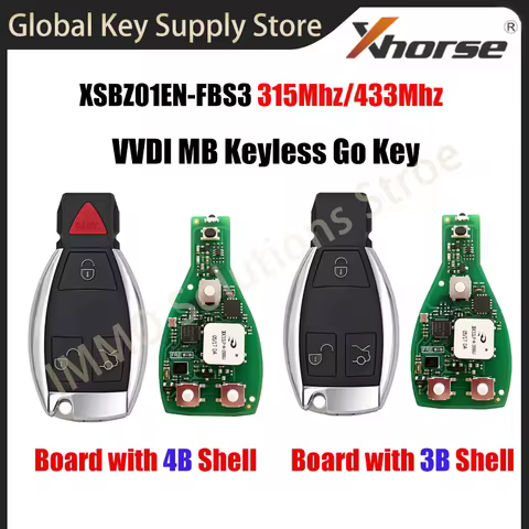 XHORSE XSBZ01EN MB FBS3 Keyless Go Smart Key 315Mhz /433Mhz For MB W204 W212 W164 W221 W207 W166