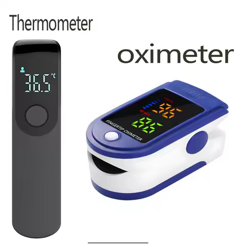 Household Medical Digital Ear Thermometer Baby Adult Fever Thermometer, Finger Pulse Oximeter Portab