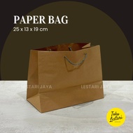 Paper bag POLOS Shopping Paper bag Shopping/ Souvenir and Cake bag/ R6 Landscape Slanted 25x13x19 cm