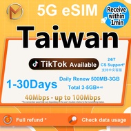 Taiwan eSIM Ultra 1-30Days Daily 500MB-3GB Unlimited Data | High Speed Data Taiwan SIM Card | Instan