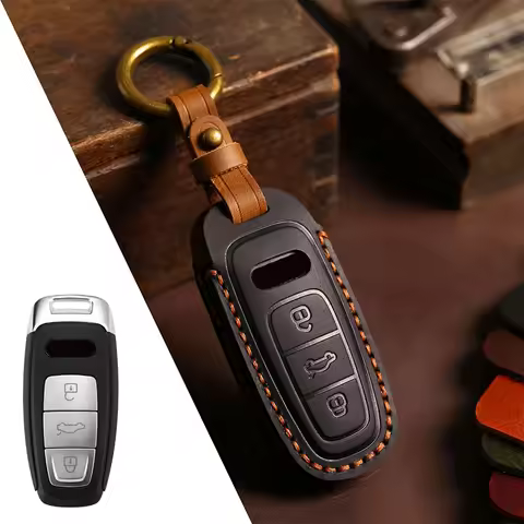 Car Key Case Cover for Audi A3 A4 B9 A6 C8 A7 S7 4K A8 D5 S8 Q7 Q8 SQ8 E-tron 2018 2019 2020 2021 Ac