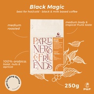 P&amp;F Black Magic Blend ขนาด 250g เมล็ดกาแฟคั่ว เบลนด์ arabica 100% (คั่วกลาง) สำหรับชง espresso filter drip cold brew | P&amp;F Coffee พีแอนด์เอฟ คอฟฟี่