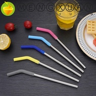 MENGXUAN 2Pcs Metal Straw, Detachable With Silicone Tip Stainless Steel Straw, Durable Reusable Smooth Surface 8mm Stanley Cup Straw Juice