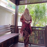 ✨JUWITA in red✨ Batik lace with instant pario. Baju kurung viral &amp; trendy