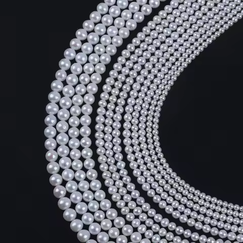 Factory Wholesale 5-6mm Real Pearl Strand Necklace Chinese Akoya Round Natural Freshwater Pearls for