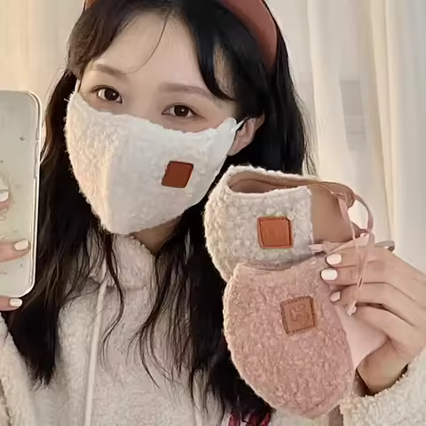 Winter Warm 3D Face Mask Windproof Fleece Face Mask Storage Heat Outdoor Cold-Resistant Masks Warm C