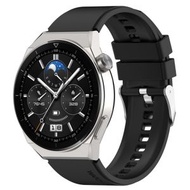 全城熱賣 - 適用於Honor Watch GS Pro 22mm 凸頭款硅膠錶帶銀色扣（黑色）