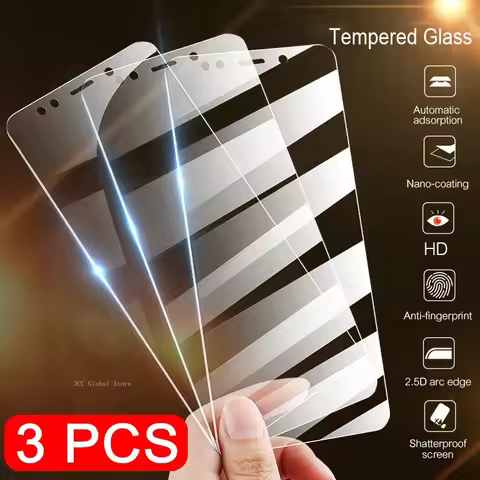 3Pcs Full Cover Tempered Glass For Xiaomi Redmi Note 13 Pro Plus 9 7 6 5 8 Pro 5A Screen Protector F