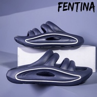 Fentina Men's Platform Slippers Men's Slides Soft Sole High Sports Men's Flat Slippers Women's Home 