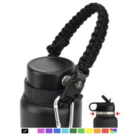 QeeCord Paracord Handle Compatible with Hydro Flask 2.0 Wide Mouth Water Bottle Carrier with New Rin