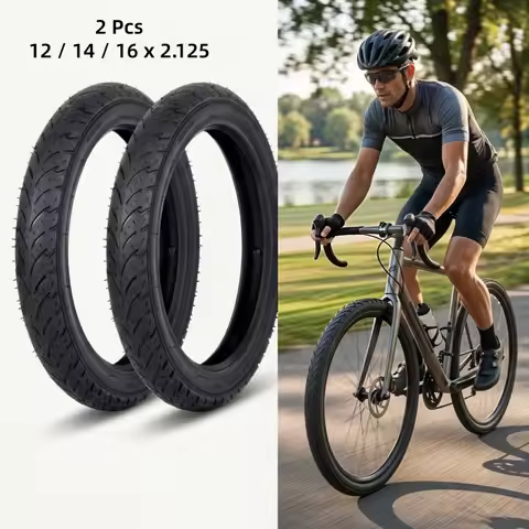 2PCS 12 14 16 X 2.125 Bicycle Tire Semi Slick Kids Bike Tyre Smooth Tread Replacement Pneu Cubierta 