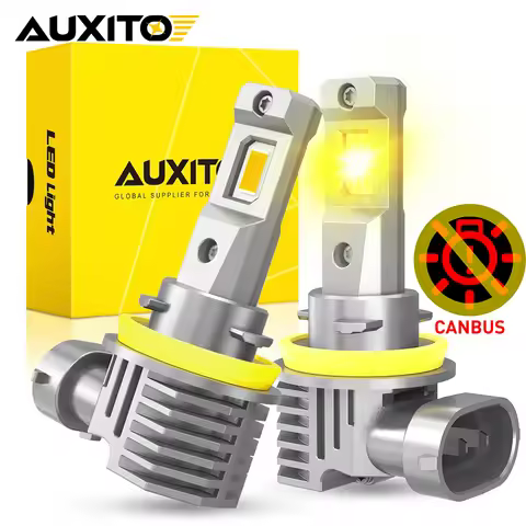 AUXITO 2Pcs CANBUS H8 H11 LED Fog Light Bulbs H9 H16JP 9005 HB3 9006 HB4 3000K Amber Yellow Led Dayt