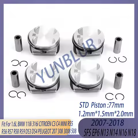 STD Engine Piston & Ring Kit Fit 1.6 L 5FS EP6 N13 N14 N16 N18 Gas 07-18 For BMW 118i 316i CITROEN C
