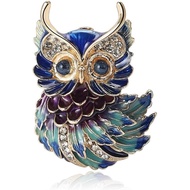 Pin Bros Burung Hantu untuk Wanita, Pin Bros Burung Hantu Mata Biru, Pin Bros Lapel Burung Hantu Com