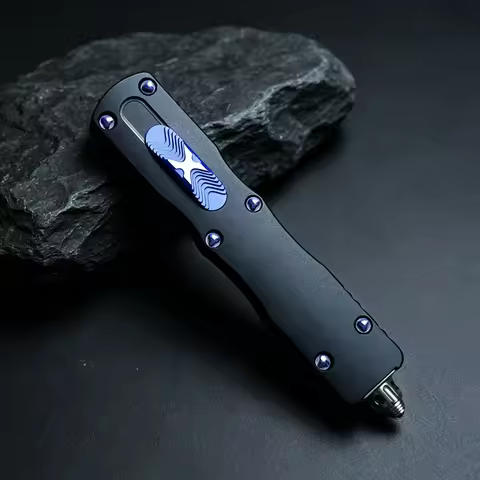 High Quality EDC OTF Knife D2 Steel Aluminum Handle Tactical Knives Outdoor Camping Survival Tool Po