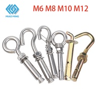 M6 M8 M10 M12 Sheep Eye Pull Screw Belt Expansion Hook O-Type/Close-Type Screw Eye Wall Plug Hook Bo