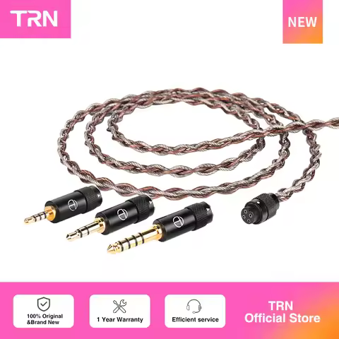 TRN RedChain Earphones Silver-Plated Copper OFC Copper Upgrade Cable with Swappable Connectors 2.5/3