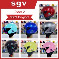 SGV Rider 2 Helmet Half Steng Separuh Topi Keledar Motor Helmets Rider2 Kuning Hijau Hitam Silver Bi