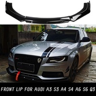 For Audi A3 A4 A6 S3 S4 S6 Q3 B6 B7 B8 Sedan Bodykit Car Universal Front Bumper Lip Chin Spoiler Spl