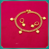 Earing + Bracelet for Women Korean Style Fashion Jewellery Bracelet for Men Birthday Gift for Women 