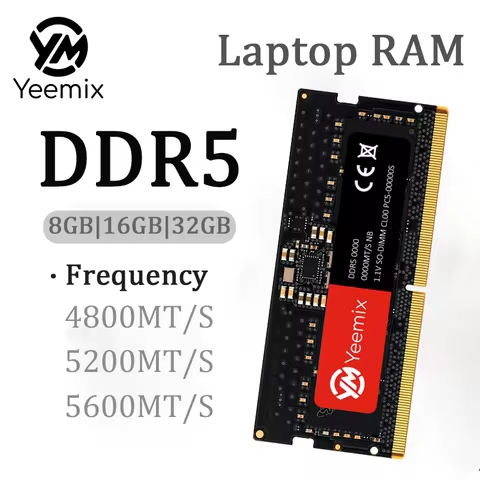 Yeemix DDR5 Notebook RAM 8GB 16GB 32GB 5600MHz 4800MHz 5200MHz 1.1V 262PIN SO-DIMM Memory for DELL H