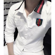 [HCM][SALE SỐC 1 NGÀY] Áo Sơ Mi Nam Viền Cổ GC Thêu Logo Con Rắn Cao Cấp (Ảnh thật)