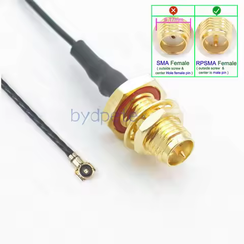 IPX4 MHF4 female to RP-SMA Female Bulkhead Waterproof 1.13mm Pigtail Cable RF 50ohm WFL W.FL MHF-4 p