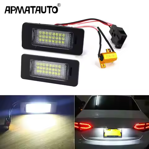2PCS/set Canbus White LED License Plate Light for Audi A1 A3 / A4 S4 B8/ A5 S5 8T / A6 C7/4G / A7 4G
