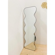 FREE WOODEN PACKING Standing Mirror Full Body Wave Mirror thin frame standing mirror Wave