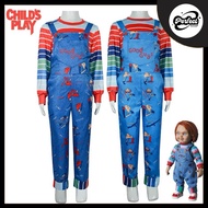 【Ready Stock🇲🇾】Adult Chucky Costume Scary Doll Cosplay Overalls Set for Halloween & Events Funny Out