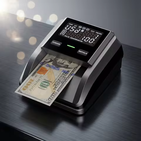 AL-139 Counterfeit Bill Detector with 2.8" Digital Screen, Total Value & Add Function, 4-Way Orienta