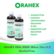 Set of 2 Orahex Alcohol Free Mint Oral Rinse 380ml