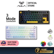 AULA F75 Wireless Mechanical Keyboard 80 Keys RGB 3 Mode 2.4G/ BT/ Wired Gasket Structure Hot-swap