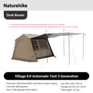 Naturehike เต็นท์ Village 6.0 Ridge รุ่นที่ 3 เปิดเร็ว สำหรับ 3-4 คน เต็นท์อัตโนมัติกันน้ำ กันแดด สำ