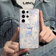 1pc Thick Transparent Anti-Drop UV Painted Pink TPU Phone Case With Cute Pink & Purple Dolphin Patte