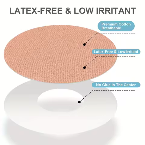 10pcs Waterproof Adhesive Patches For Freestyle Libre 2/3 Precut Sensor Covers, Flesh Flexible CGM P