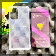 (COMBO F24) SAMSUNG A52 4G / A52 5G / A52S - OG Shockproof Clear Flexible Case and Full Screen Tempe
